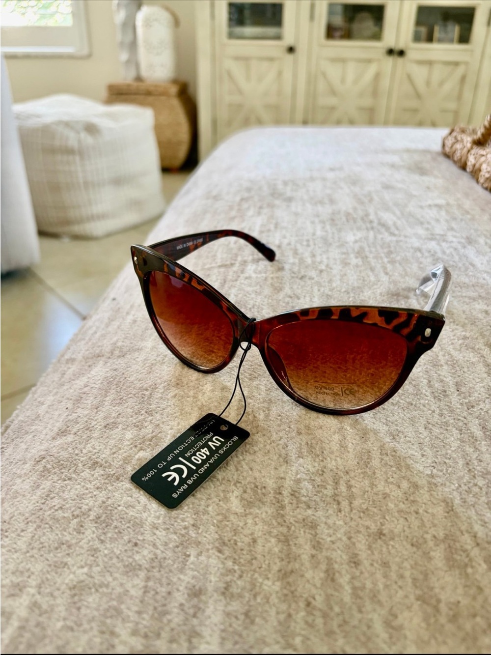 Women’s Leopard Oversized Square Frame Glasses UV400 Protection New